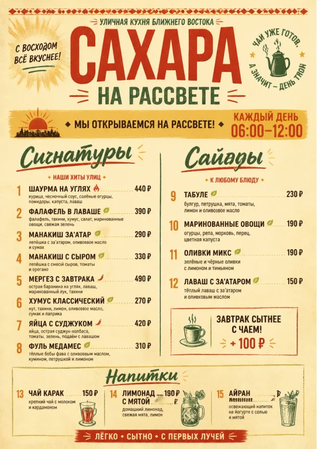 Street Stall Flyer middle-eastern-menu menu template preview