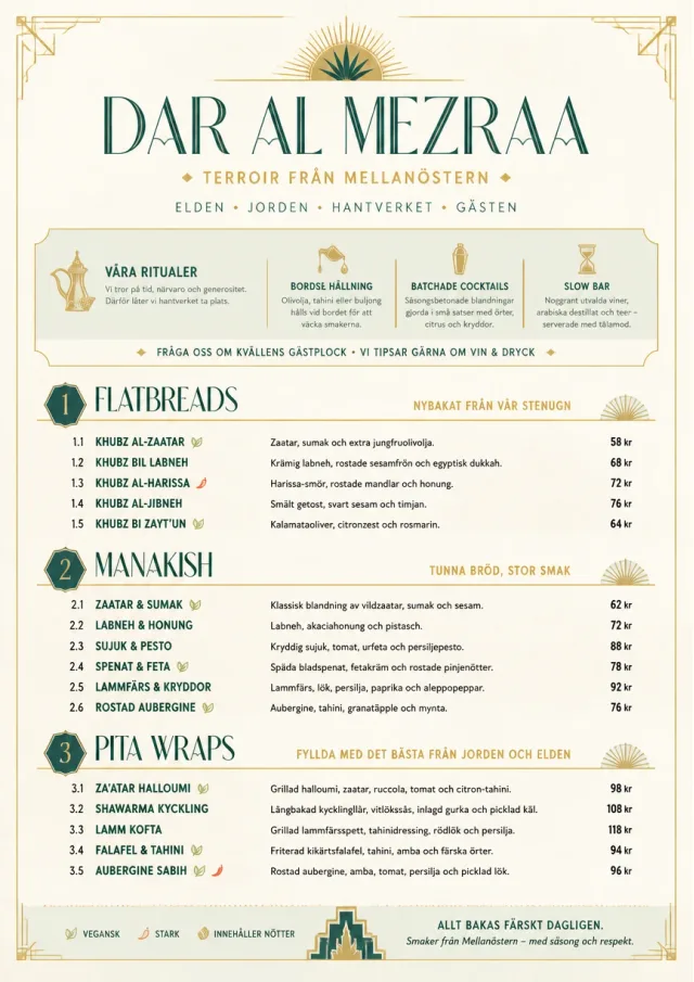 Fine Regional middle-eastern-menu menu template preview
