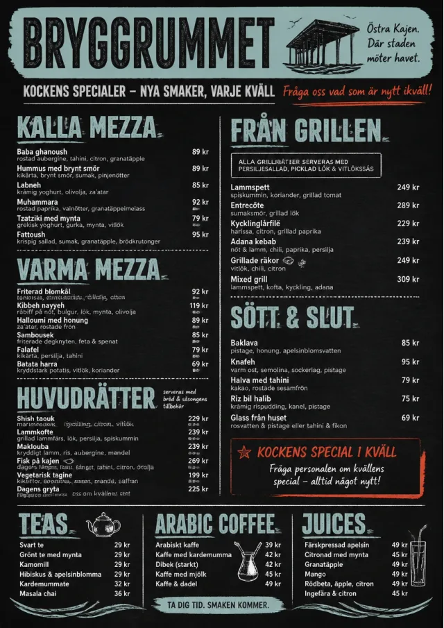 Chef Specials Board middle-eastern-menu menu template preview