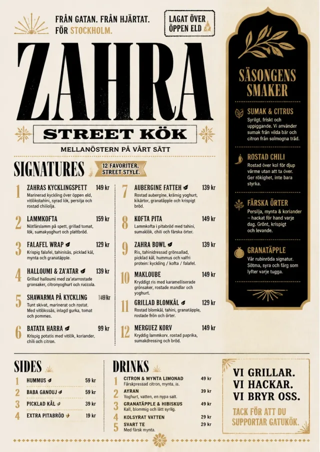 Street Stall Flyer middle-eastern-menu menu template preview
