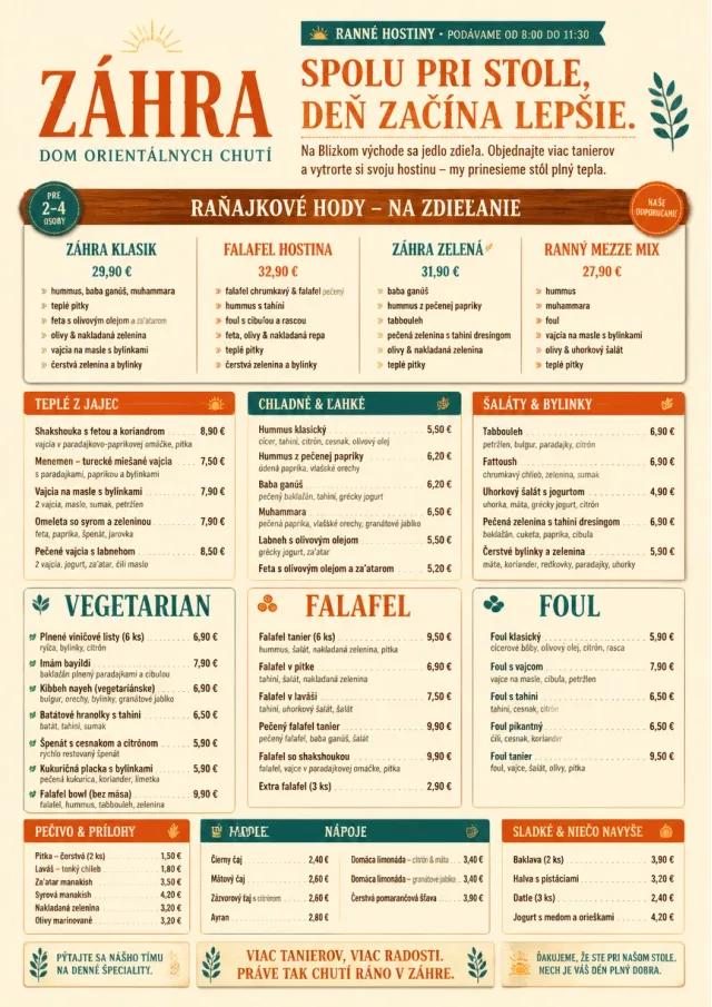 Family Style Feast middle-eastern-menu menu template preview
