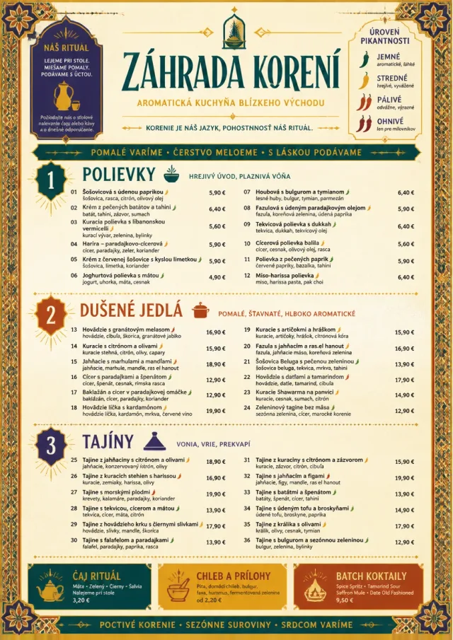 Spice Market Bold middle-eastern-menu menu template preview