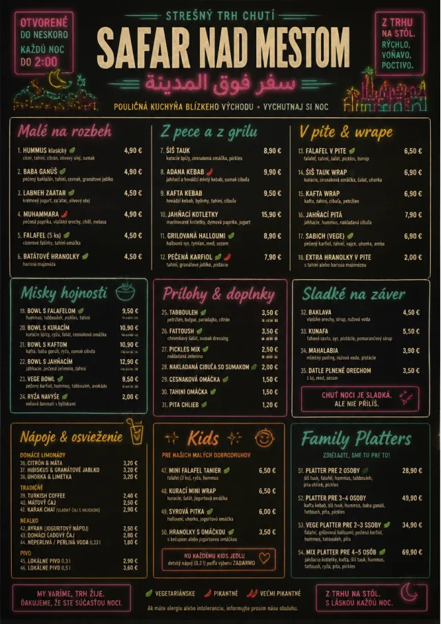 Night Market Neon middle-eastern-menu menu template preview