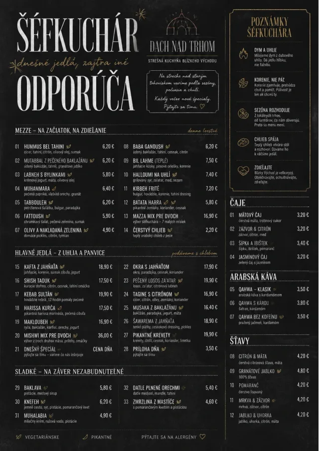 Chef Specials Board middle-eastern-menu menu template preview
