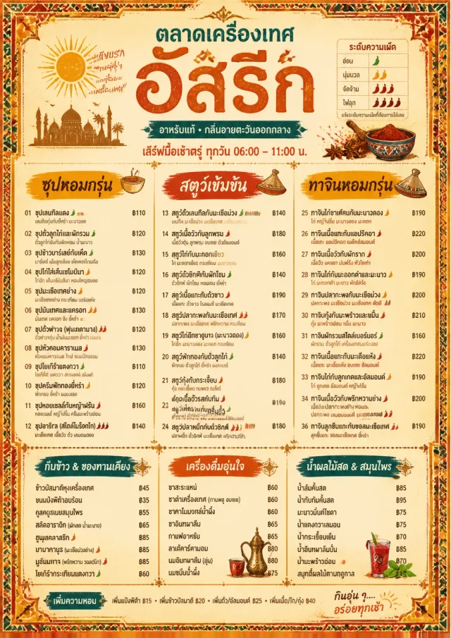Spice Market Bold middle-eastern-menu menu template preview