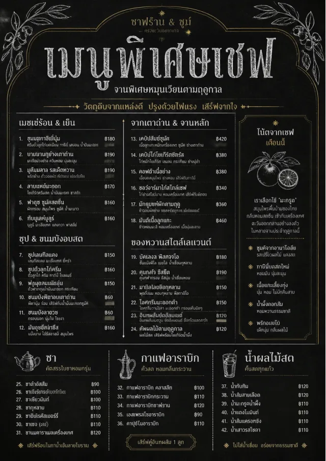 Chef Specials Board middle-eastern-menu menu template preview