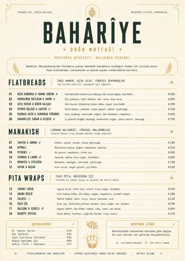Fine Regional middle-eastern-menu menu template preview