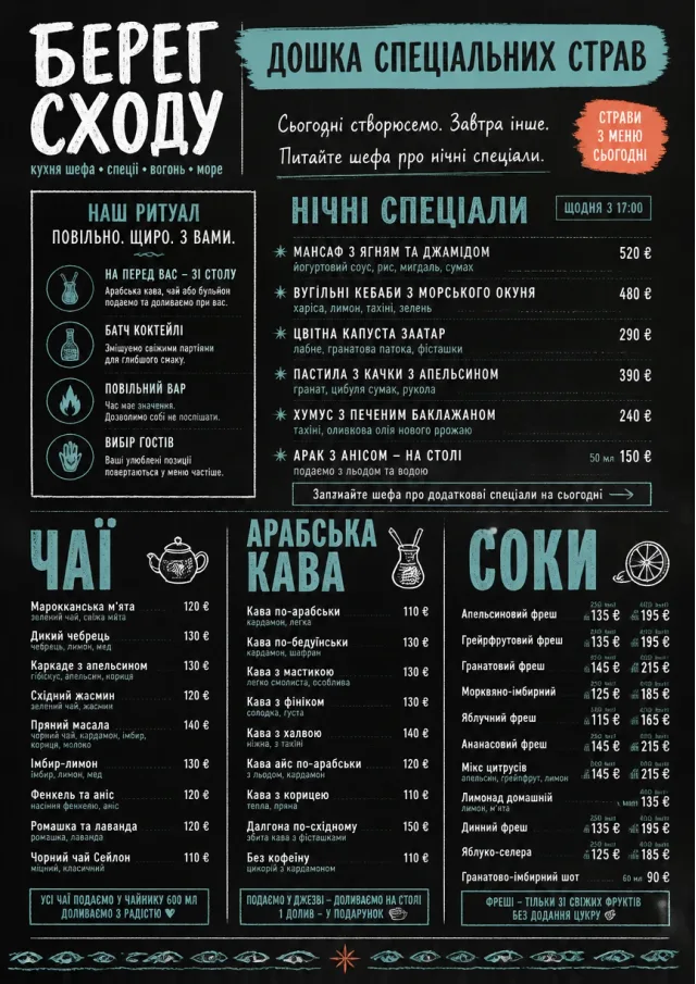 Chef Specials Board middle-eastern-menu menu template preview