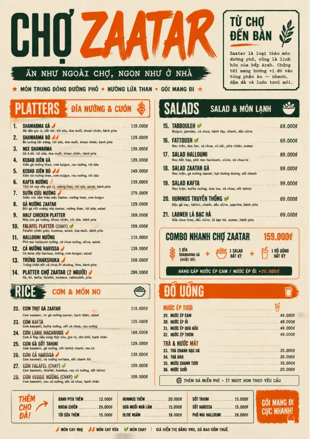 Street Stall Energy middle-eastern-menu menu template preview