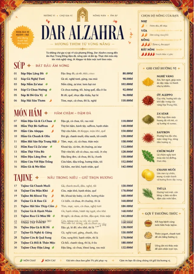 Spice Market Bold middle-eastern-menu menu template preview