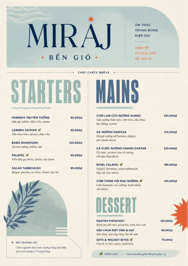 Chef Carte Brève middle-eastern-menu menu template preview