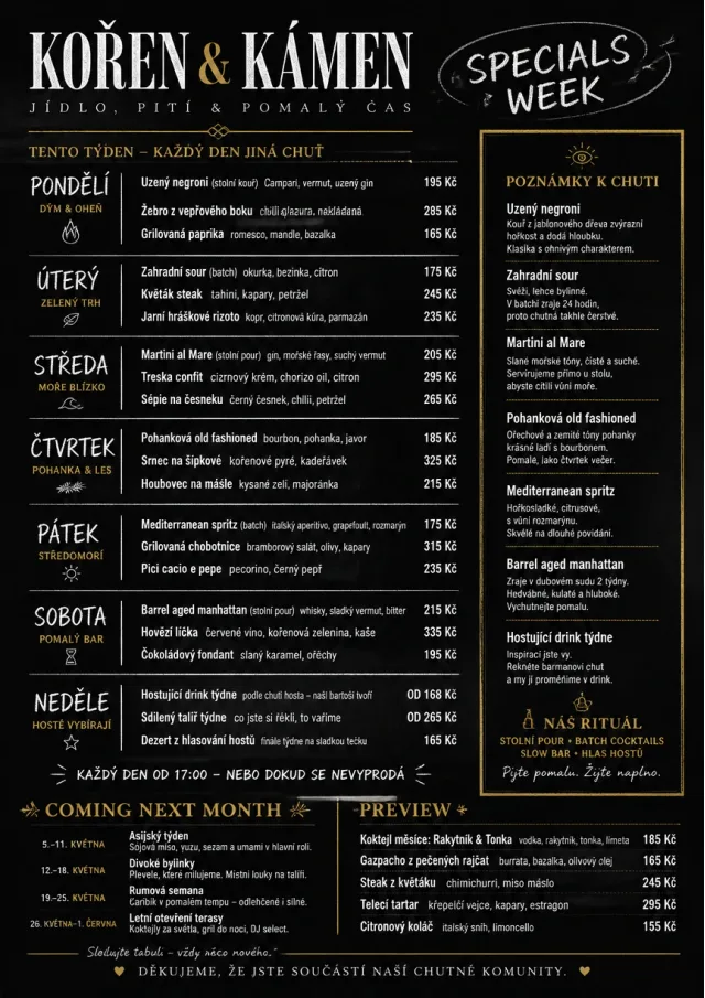 Chalkboard Specials Week monthly-menu menu template preview