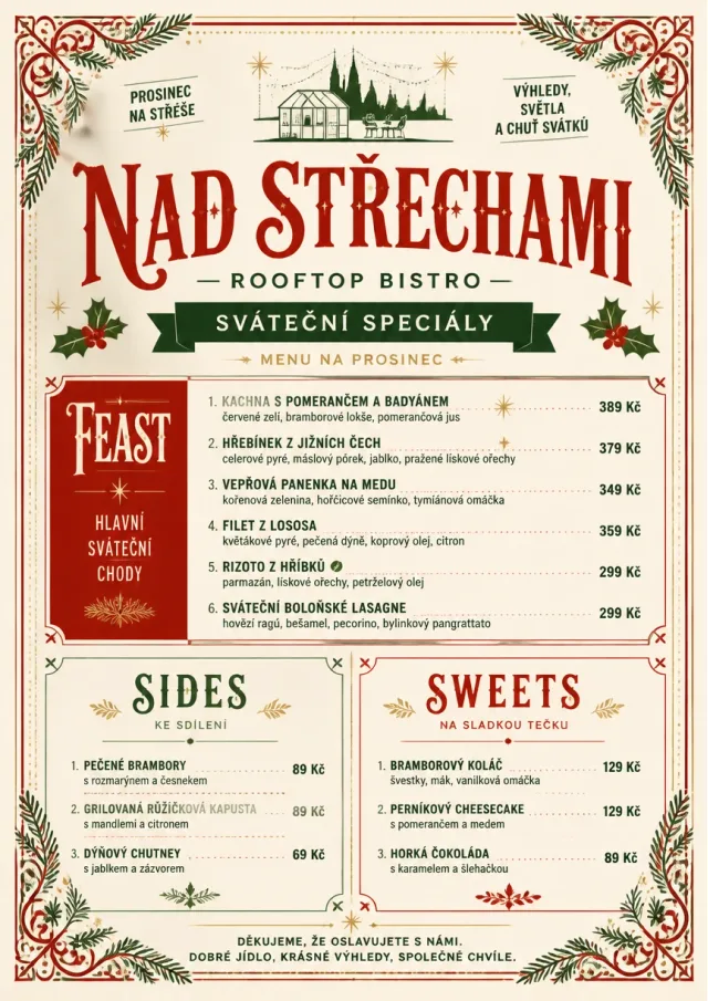 Holiday Table Card monthly-menu menu template preview