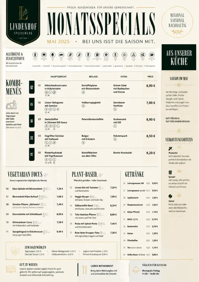 School Canteen monthly-menu menu template preview