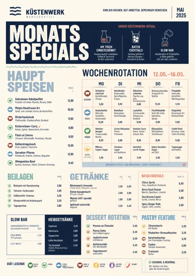 Corporate Canteen monthly-menu menu template preview