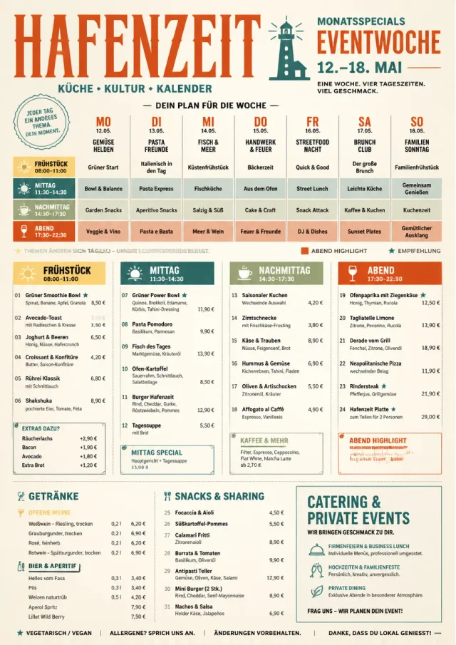 Event Week Schedule monthly-menu menu template preview