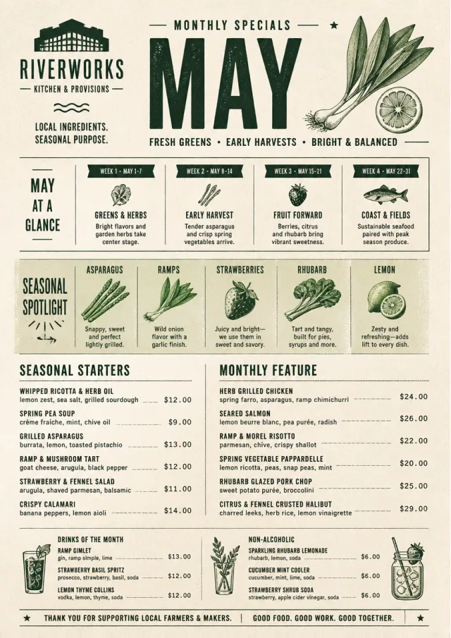 Monthly Seasonal monthly-menu menu template preview