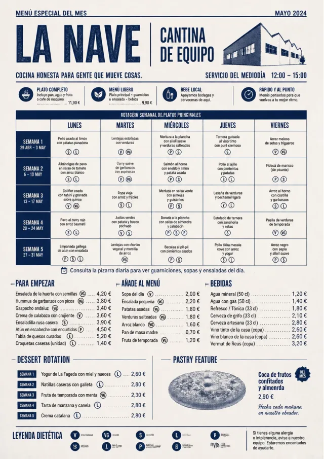 Corporate Canteen monthly-menu menu template preview