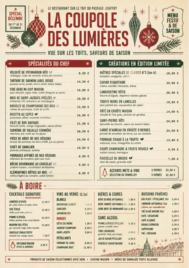 Holiday Festive monthly-menu menu template preview