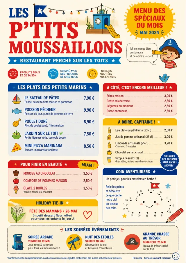 Kids Playful monthly-menu menu template preview