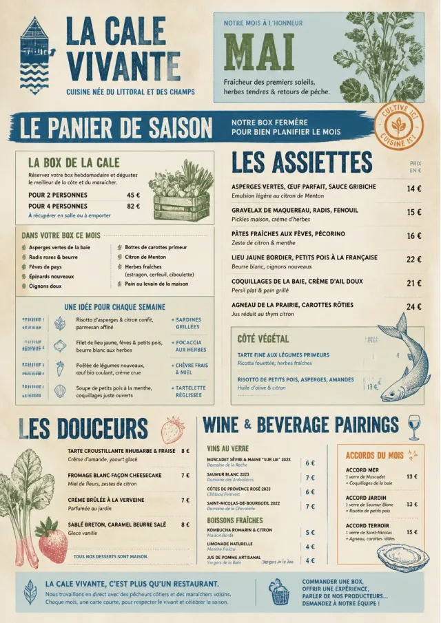 Seasonal Farm Box monthly-menu menu template preview
