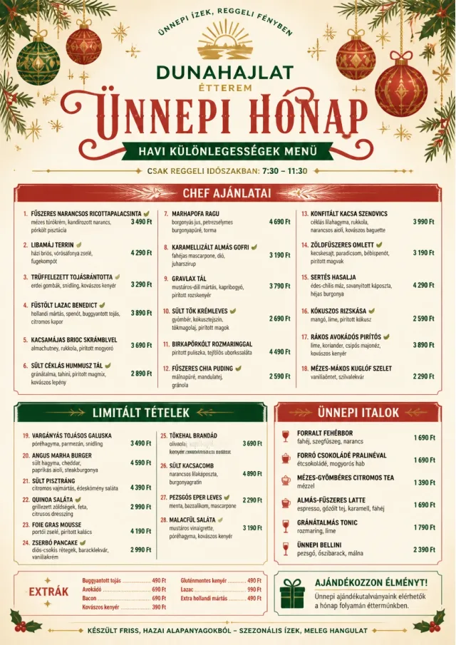 Holiday Festive monthly-menu menu template preview