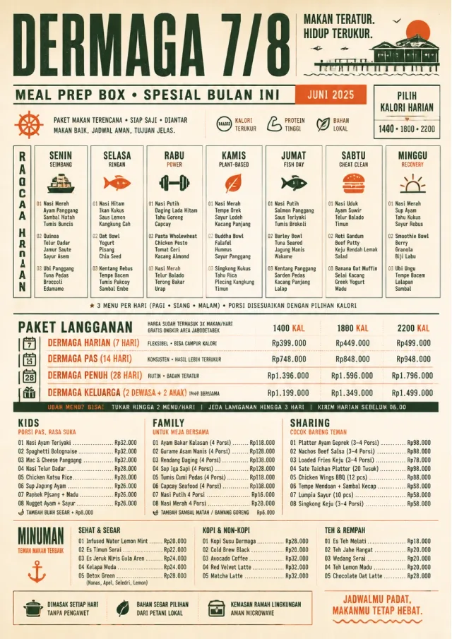 Meal Prep Box monthly-menu menu template preview