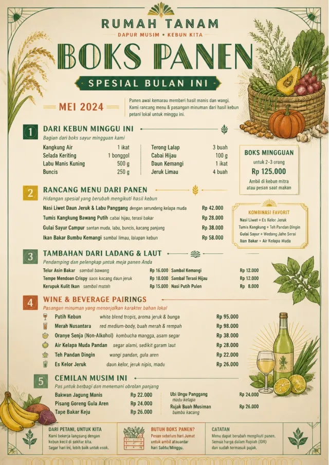 Seasonal Farm Box monthly-menu menu template preview
