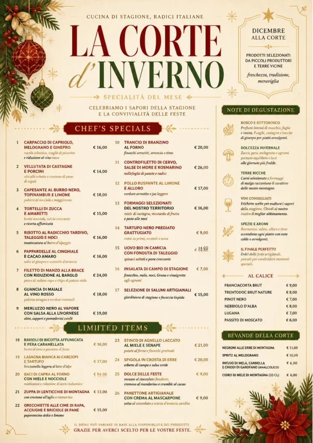Holiday Festive monthly-menu menu template preview