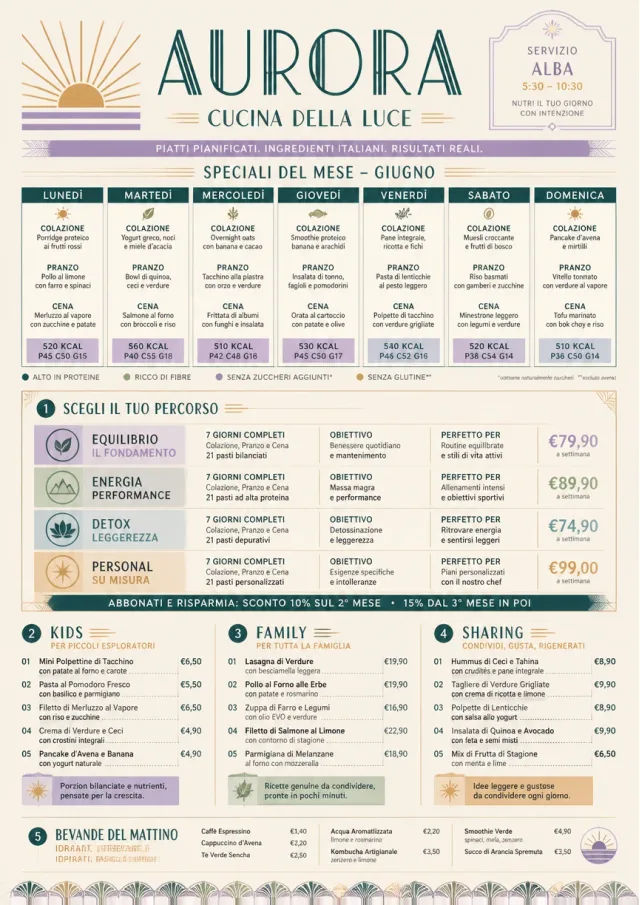 Meal Prep Box monthly-menu menu template preview