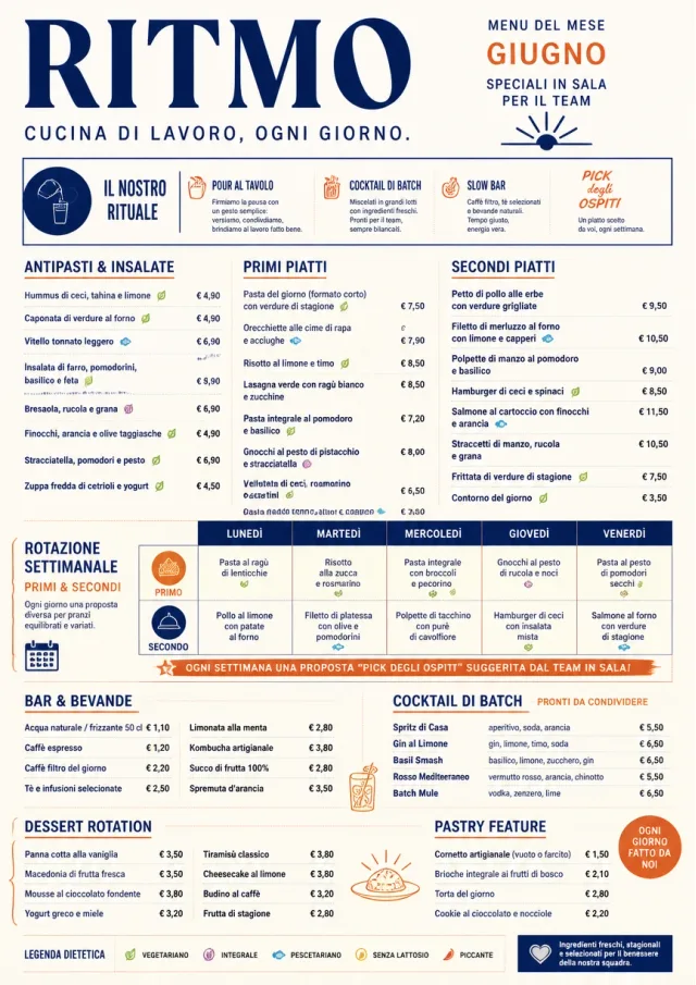 Corporate Canteen monthly-menu menu template preview
