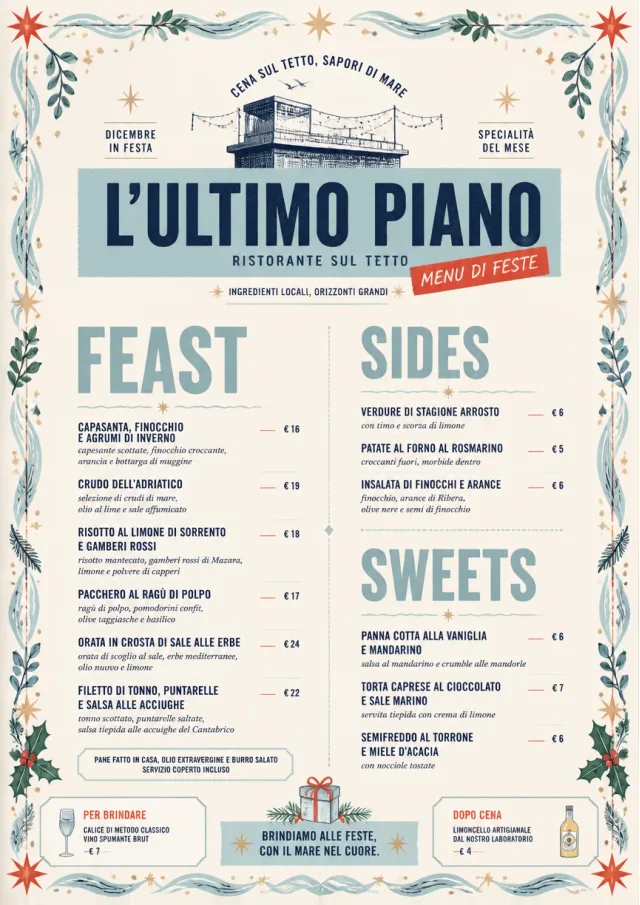 Holiday Table Card monthly-menu menu template preview
