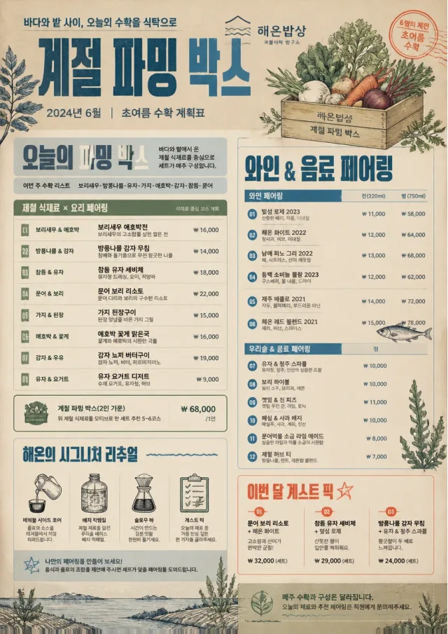 Seasonal Farm Box monthly-menu menu template preview