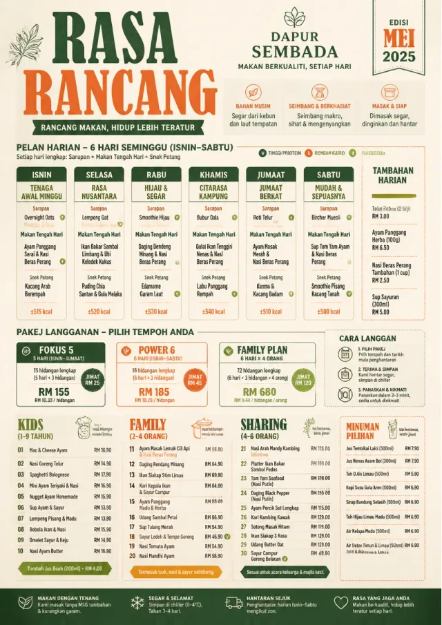 Meal Prep Box monthly-menu menu template preview