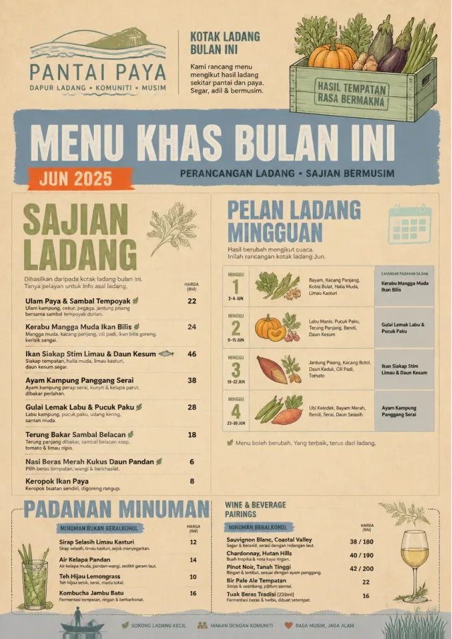 Seasonal Farm Box monthly-menu menu template preview