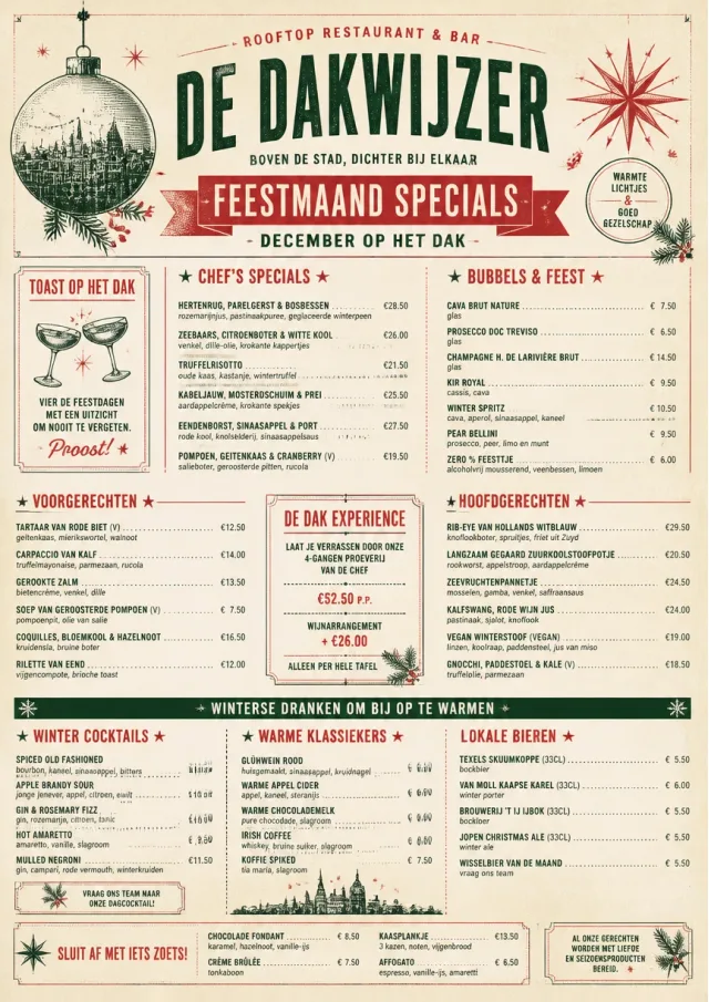 Holiday Festive monthly-menu menu template preview