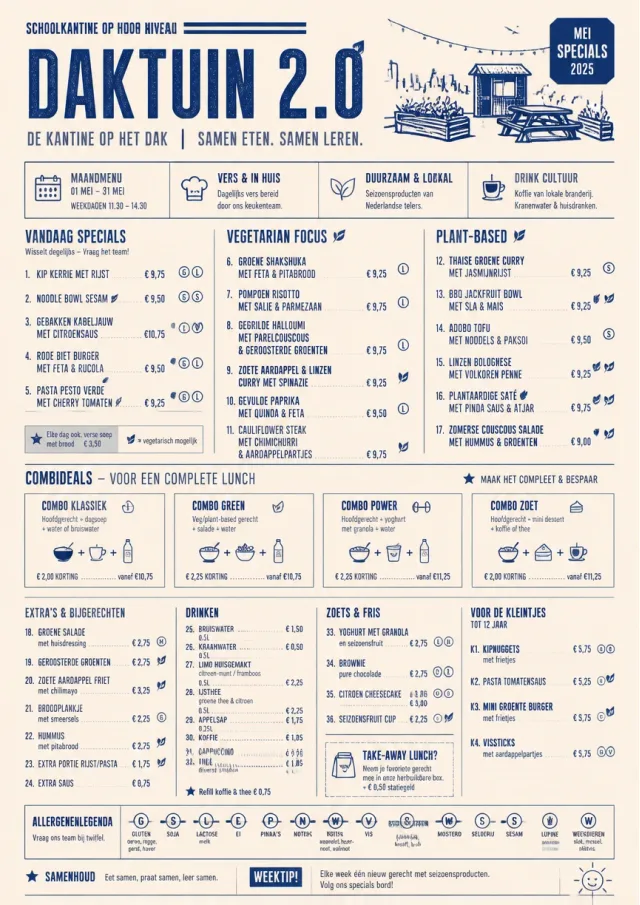School Canteen monthly-menu menu template preview