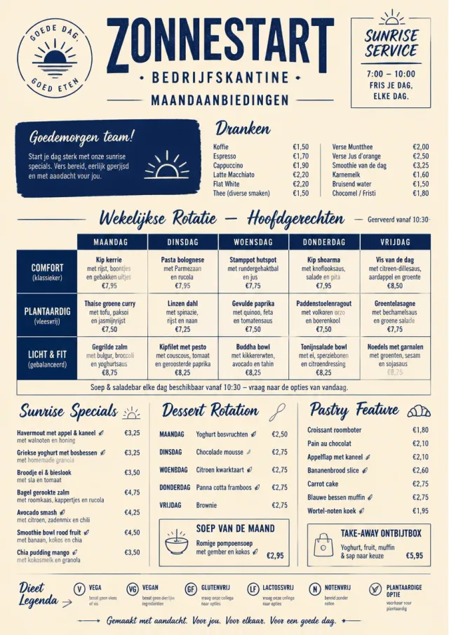 Corporate Canteen monthly-menu menu template preview