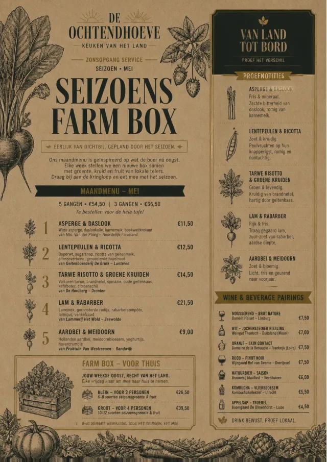 Seasonal Farm Box monthly-menu menu template preview