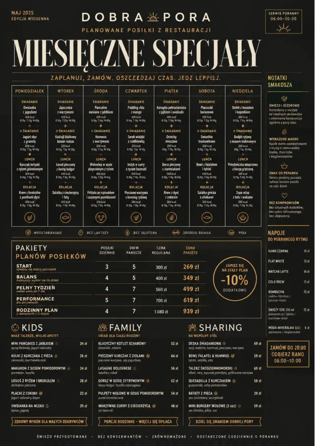 Meal Prep Box monthly-menu menu template preview