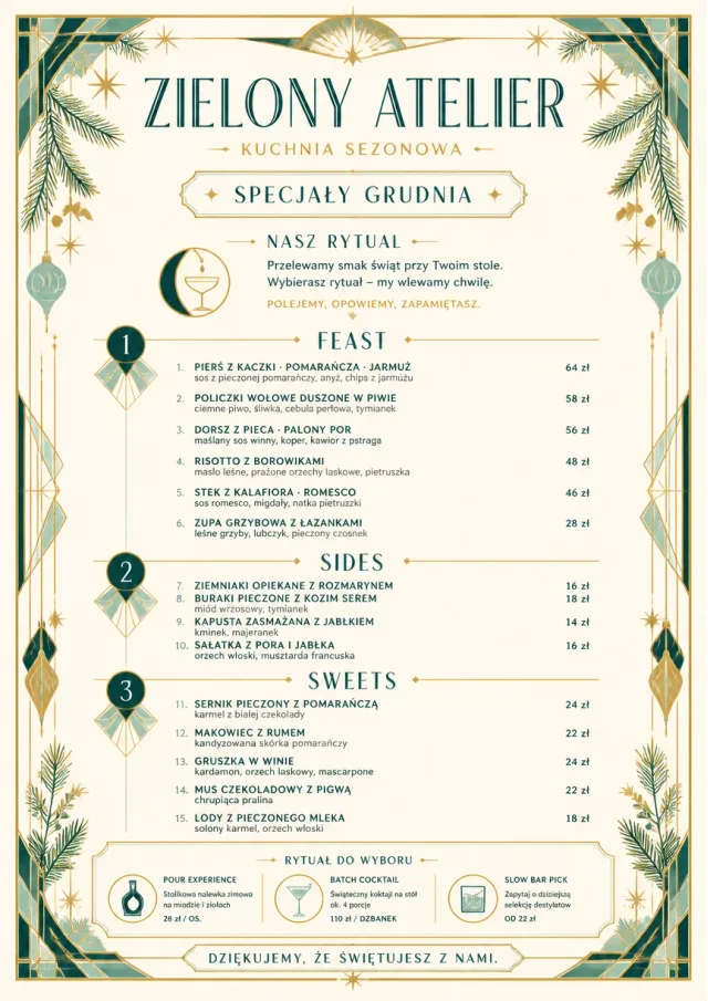 Holiday Table Card monthly-menu menu template preview