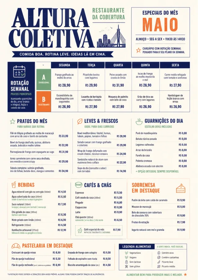 Corporate Canteen monthly-menu menu template preview