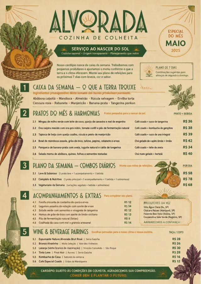 Seasonal Farm Box monthly-menu menu template preview