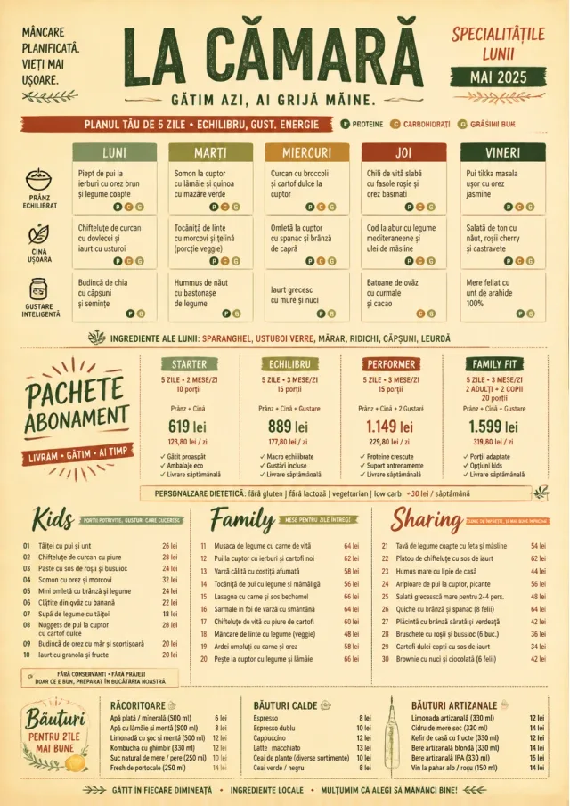 Meal Prep Box monthly-menu menu template preview