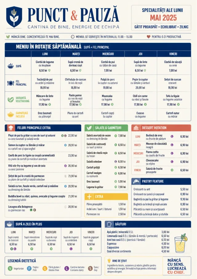 Corporate Canteen monthly-menu menu template preview
