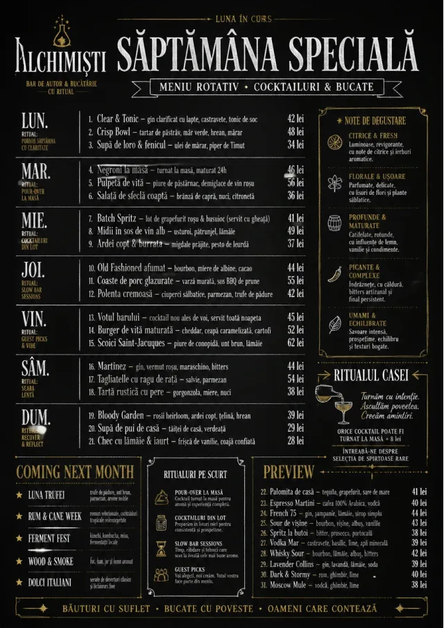 Chalkboard Specials Week monthly-menu menu template preview