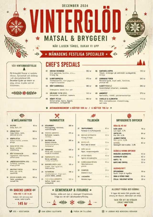 Holiday Festive monthly-menu menu template preview