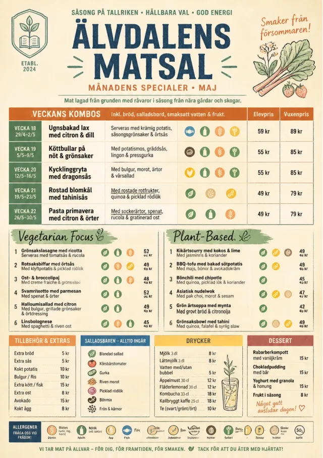 School Canteen monthly-menu menu template preview