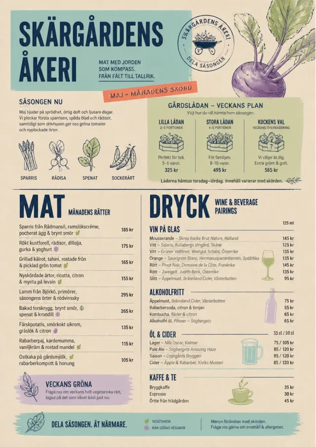 Seasonal Farm Box monthly-menu menu template preview