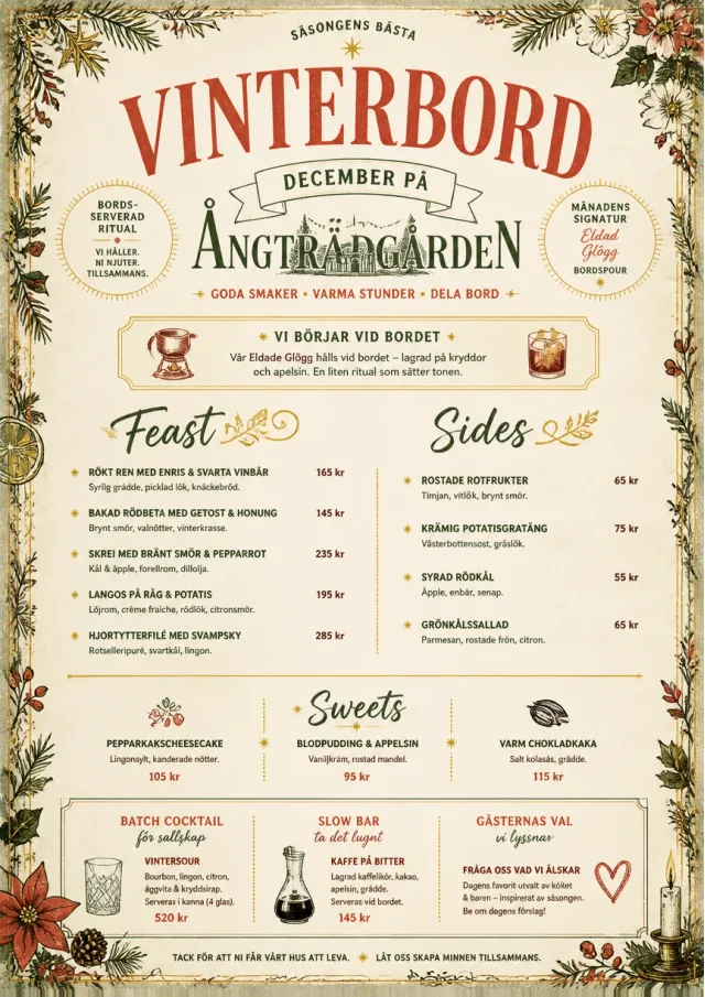 Holiday Table Card monthly-menu menu template preview